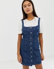 ASOS DESIGN denim bodycon dress with popper detail in indigo   ASOS at Asos